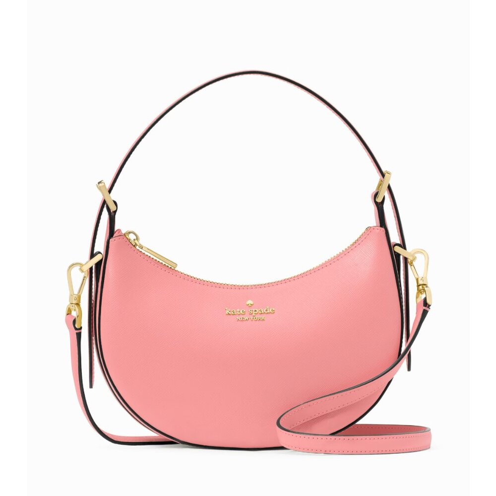 kate spade Pink Crescent Shoulder Bag with Gold Hardware